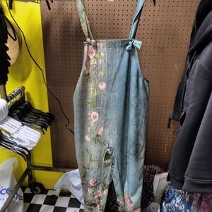 Floral Denim Overalls